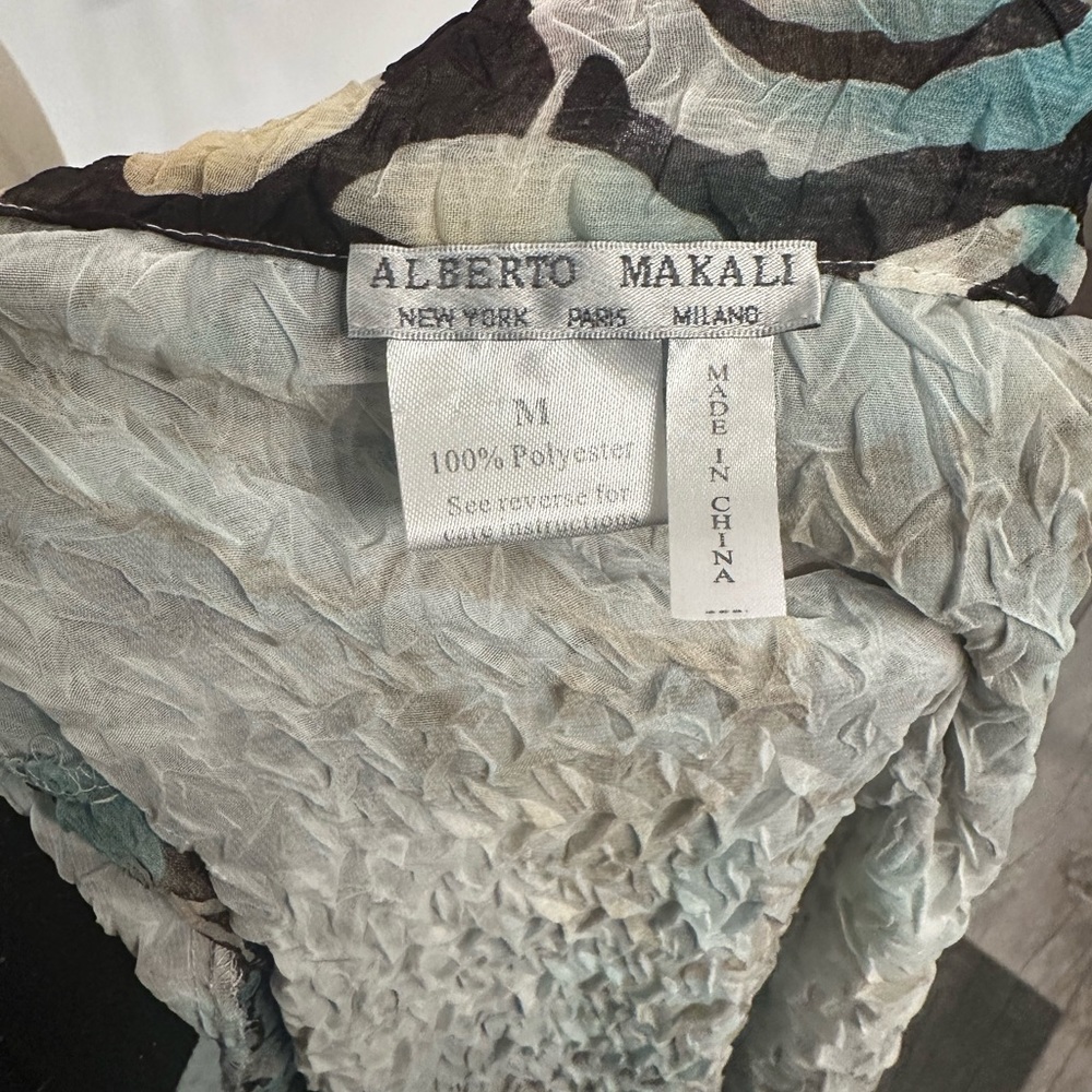 Pristine Alberto Makali long Sheer colorful Button Down Shirt Sexy - Picture 11 of 11